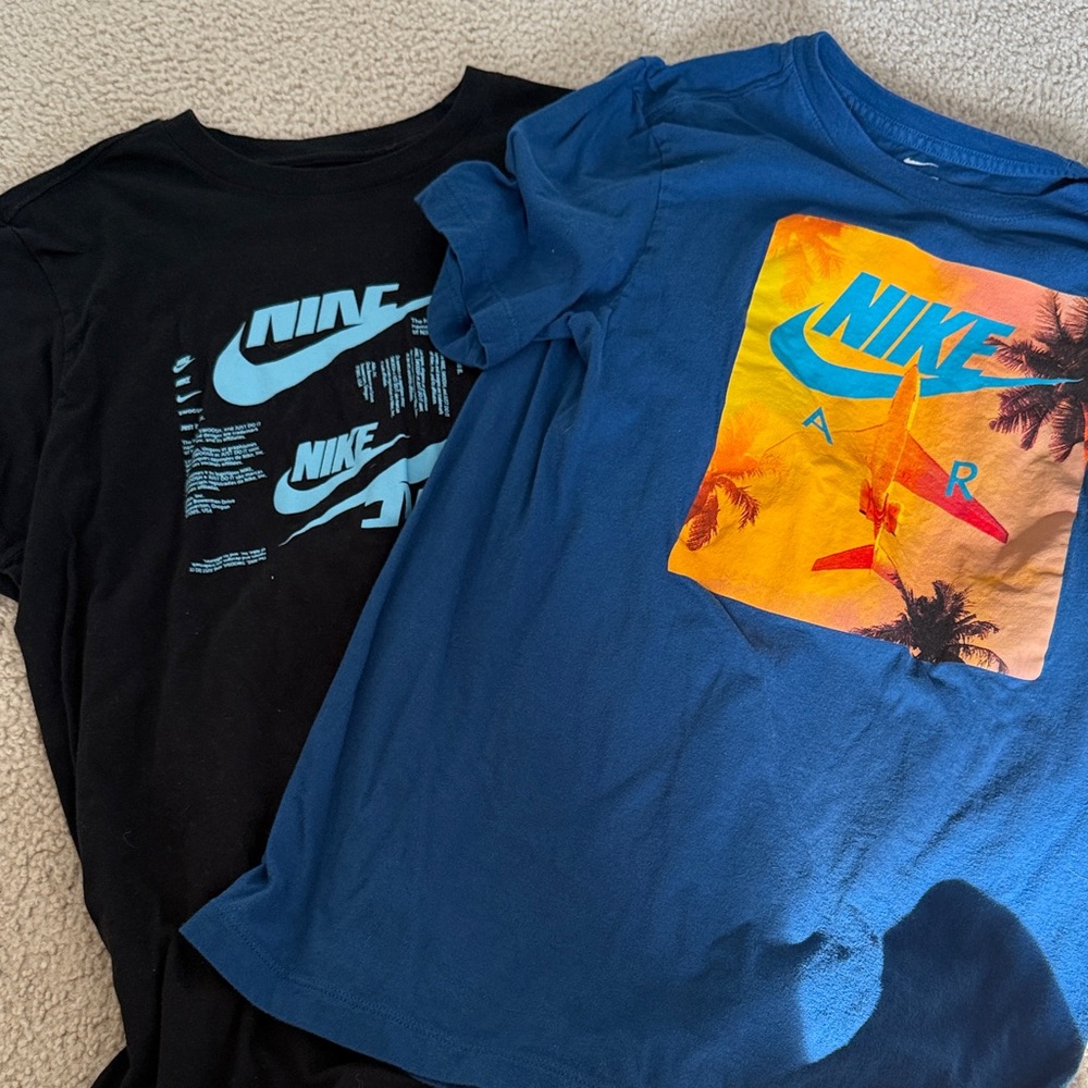 Mens Nike Tees - Black and Blue with Graphic Prints
